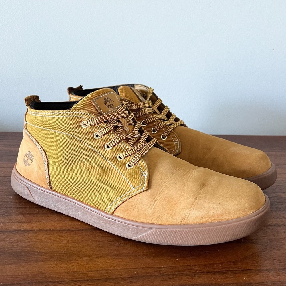Timberland Groveton Chukka Boots Wheat Nubuck Canvas Lace Up Mens Size 13